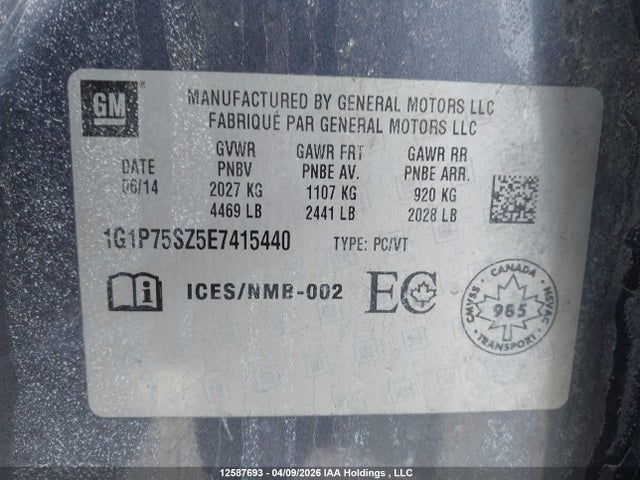 1G1P75SZ5E7415440 Chevrolet Cruze Diesel