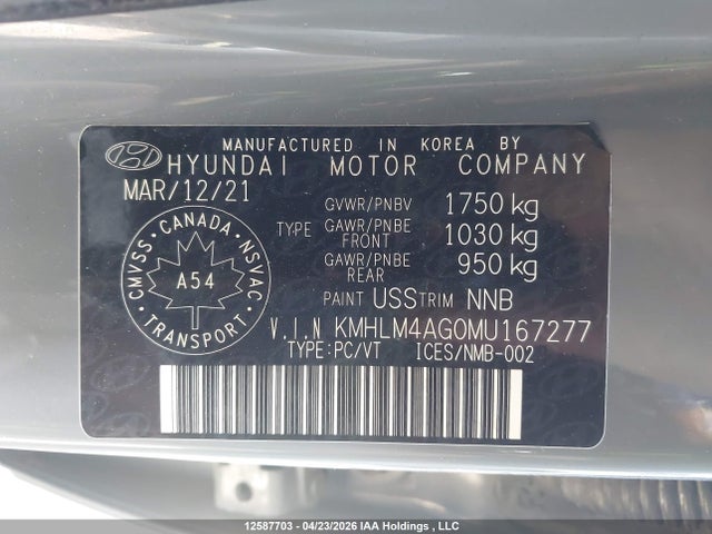 KMHLM4AG0MU167277 Hyundai Elantra Preferred Ivt