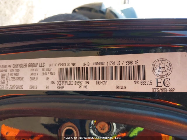 Продаж на аукціоні авто 2014 Ram 3500 Longhorn, vin: 3C63R3FL2EG115957, номер лоту: 12587712