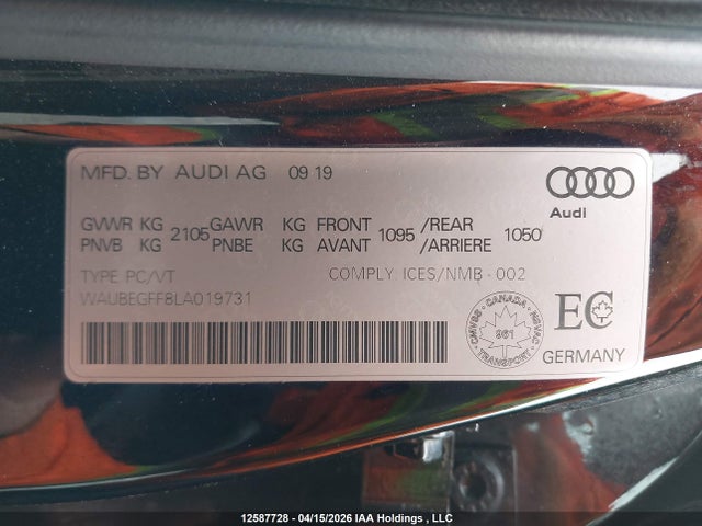 Audi A3 2020 WAUBEGFF8LA019731 Image 9
