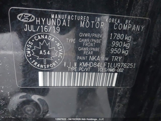 KMHD84LF1LU976251 Hyundai Elantra Preferred Auto Ivt