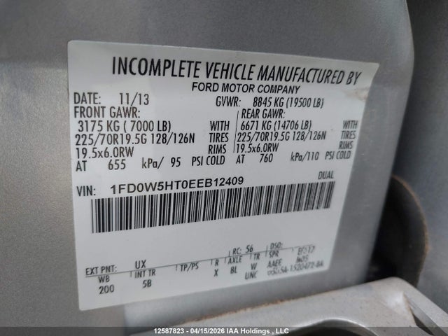 Aukcja sprzedaży 2014 Ford F550, vin: 1FD0W5HT0EEB12409, numer aukcji: 12587823