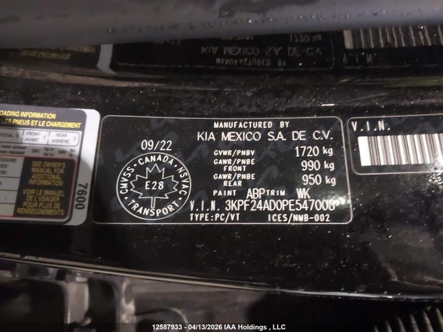 Продажа на аукционе авто 2023 Kia Forte Lx, vin: 3KPF24AD0PE547008, номер лота: 12587933