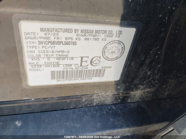 Aukcja sprzedaży 2023 Nissan Kicks S, vin: 3N1CP5BV0PL560793, numer aukcji: 12587971