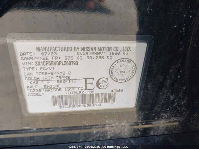 Aukcja sprzedaży 2023 Nissan Kicks S, vin: 3N1CP5BV0PL560793, numer aukcji: 12587971