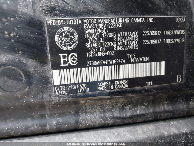 Toyota RAV4 2023 2T3RWRFV4PW162474 Image 9