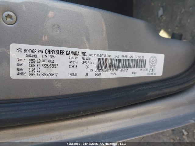 2013 Dodge Grand Caravan R/t მანქანა იყიდება აუქციონზე, vin: 2C4RDGEG0DR547128, აუქციონის ნომერი: 12588056