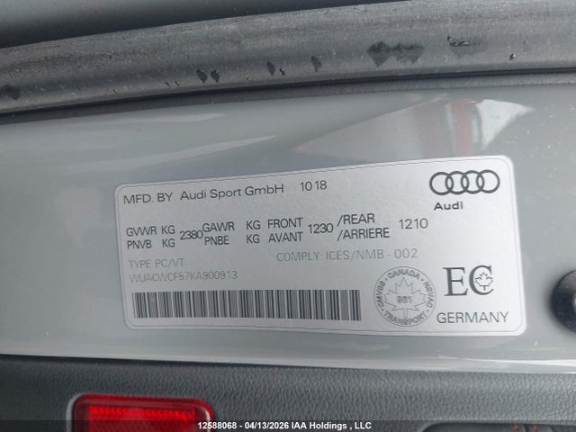 WUACWCF57KA900913 Audi RS5