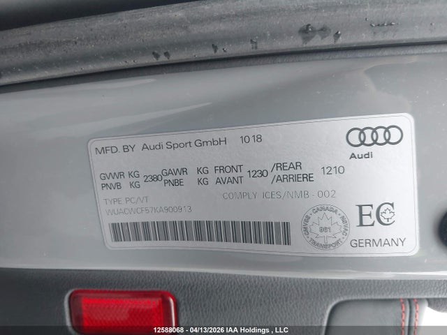 WUACWCF57KA900913 Audi RS5
