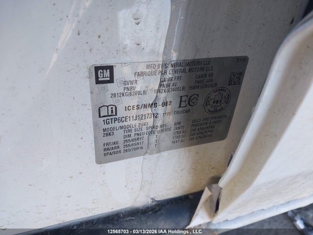 1GTP6CE11J1217312 GMC Canyon All Terrain W/cloth