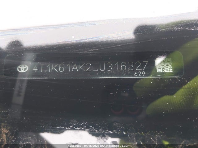 12588089 :رقم المزاد ، 4T1K61AK2LU316327 vin ، 2020 Toyota Camry Xse مزاد بيع