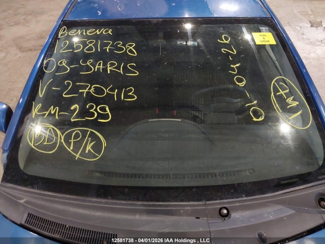 2009 Toyota Yaris Le/rs მანქანა იყიდება აუქციონზე, vin: JTDKT923895270413, აუქციონის ნომერი: 12581738