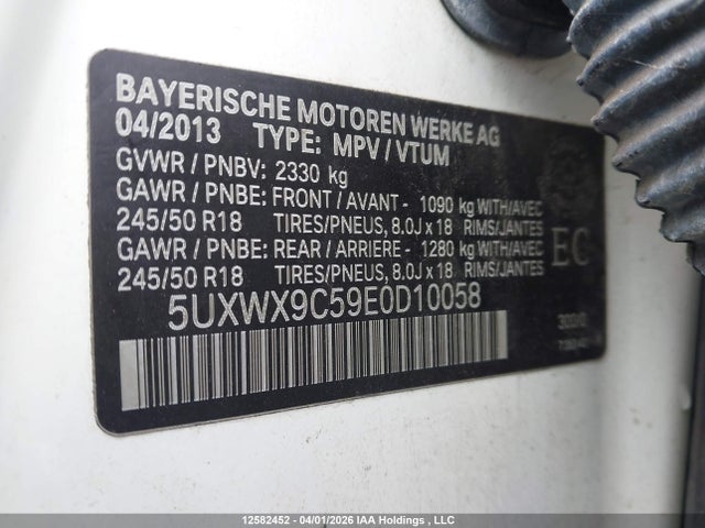 Aukcja sprzedaży 2014 Bmw X3 Xdrive28i, vin: 5UXWX9C59E0D10058, numer aukcji: 12582452