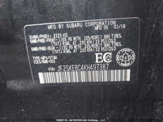 JF2SKEBC4KH497387 Subaru Forester