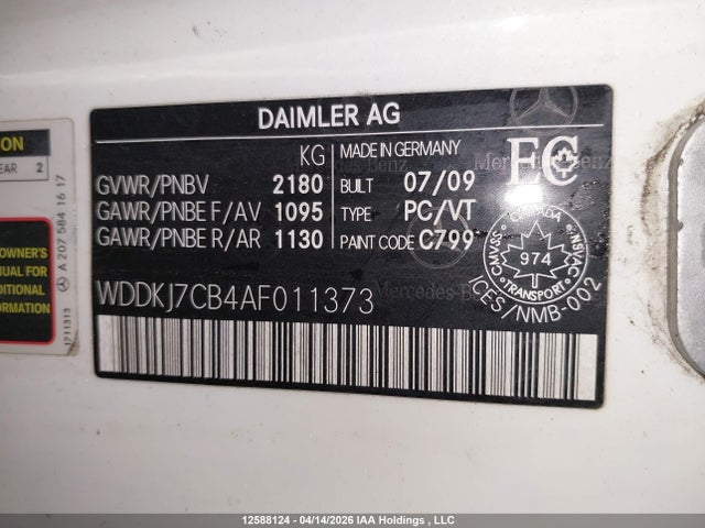 Продаж на аукціоні авто 2010 Mercedes-benz E 550, vin: WDDKJ7CB4AF011373, номер лоту: 12588124