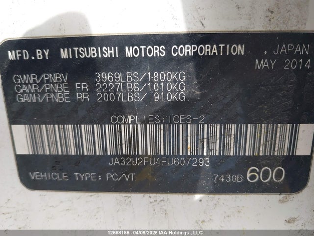 Продажа на аукционе авто 2014 Mitsubishi Lancer Es/es Sport, vin: JA32U2FU4EU607293, номер лота: 12588185