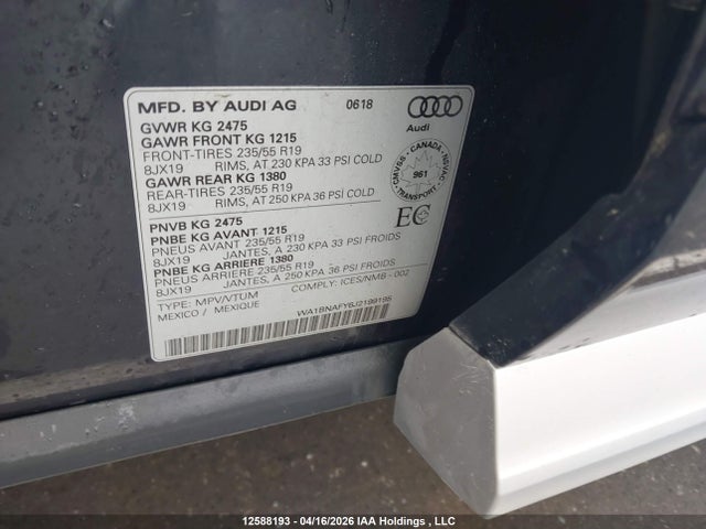 WA1BNAFY6J2199195 Audi Q5 Premium Plus