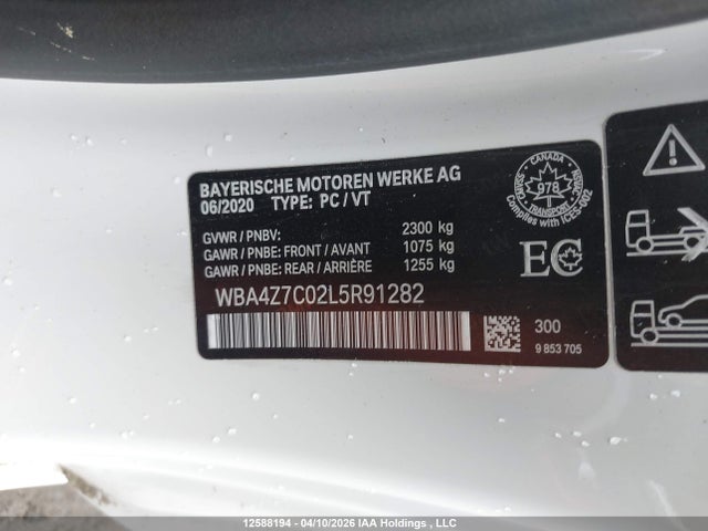 WBA4Z7C02L5R91282 BMW 440i Xdrive