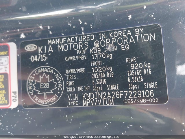 Aukcja sprzedaży 2015 Kia Soul Lx/lx+, vin: KNDJN2A26F7229106, numer aukcji: 12579326