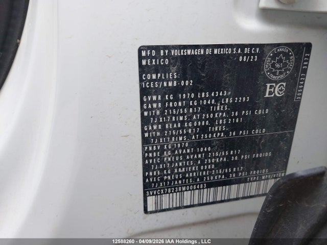 Продаж на аукціоні авто 2024 Volkswagen Taos Trendline, vin: 3VVCX7B23RM006483, номер лоту: 12588260