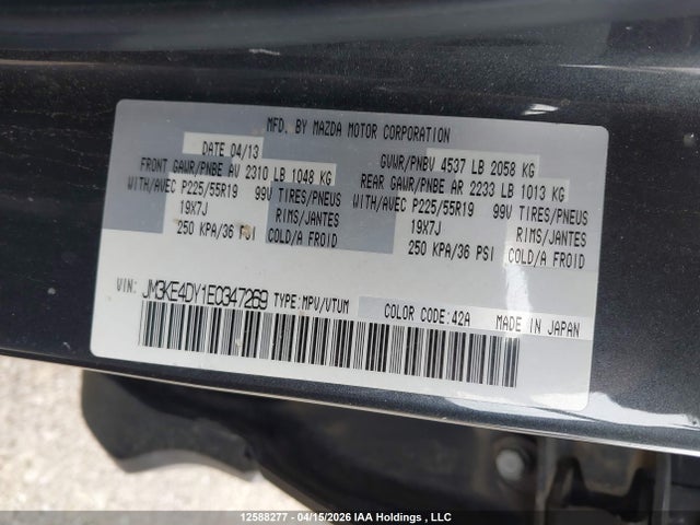 JM3KE4DY1E0347269 Mazda CX-5 GT