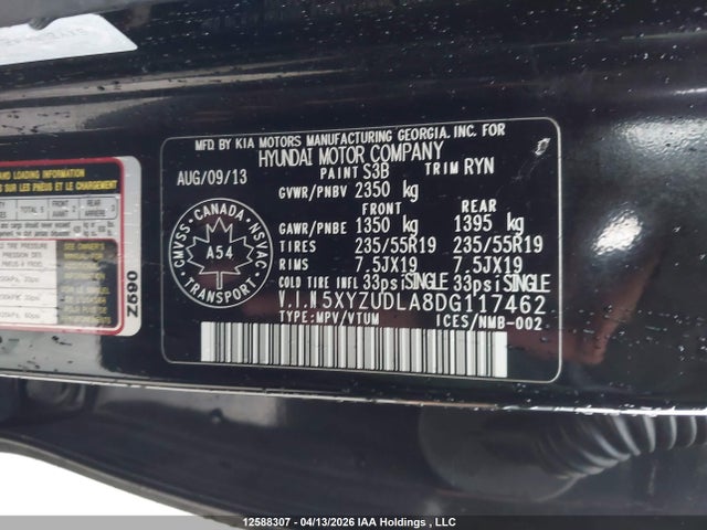 Продаж на аукціоні авто 2013 Hyundai Santa Fe Sport, vin: 5XYZUDLA8DG117462, номер лоту: 12588307