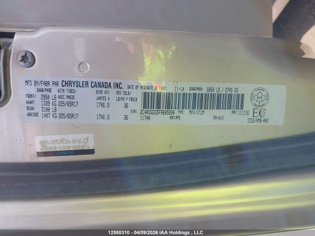Продаж на аукціоні авто 2015 Dodge Grand Caravan Crew, vin: 2C4RDGDG5FR605934, номер лоту: 12588310