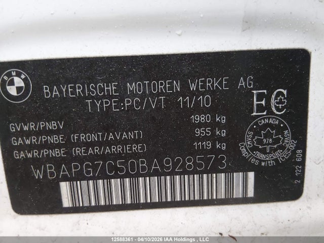 Aukcja sprzedaży 2011 Bmw 323 I, vin: WBAPG7C50BA928573, numer aukcji: 12588361