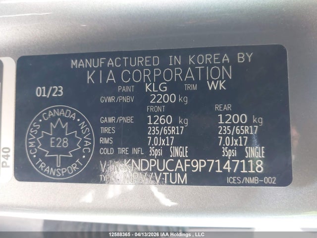 KNDPUCAF9P7147118 KIA Sportage Lx