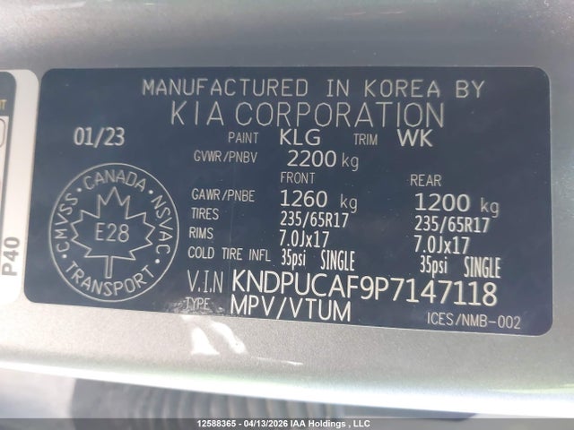 KNDPUCAF9P7147118 KIA Sportage Lx