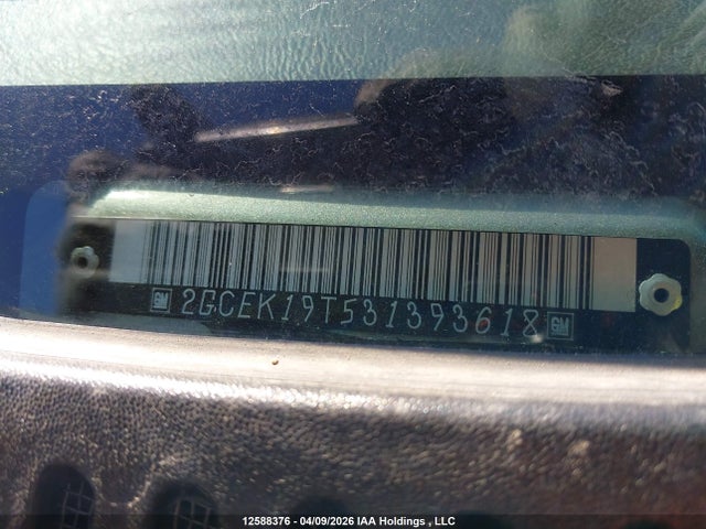 12588376 :رقم المزاد ، 2GCEK19T531393618 vin ، 2003 Chevrolet Silverado K1500 مزاد بيع