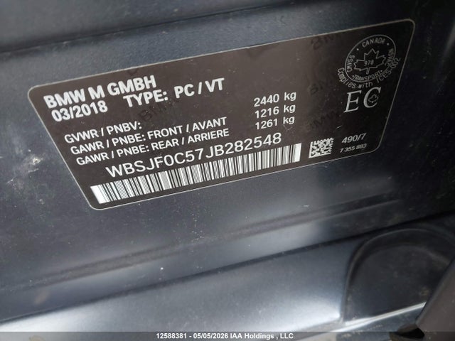 Продаж на аукціоні авто 2018 Bmw M5, vin: WBSJF0C57JB282548, номер лоту: 12588381