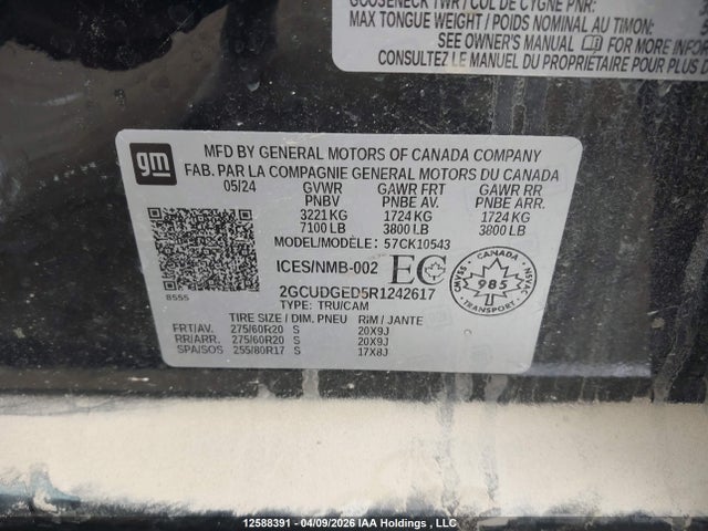 2GCUDGED5R1242617 Chevrolet Silverado K1500 Ltz