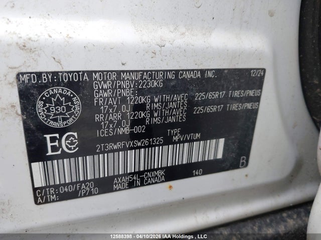 2025 Toyota Rav4 Xle/woodland Edition მანქანა იყიდება აუქციონზე, vin: 2T3RWRFVXSW261325, აუქციონის ნომერი: 12588398