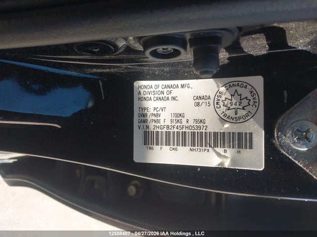 Продажа на аукционе авто 2015 Honda Civic Lx, vin: 2HGFB2F45FH053972, номер лота: 12588407