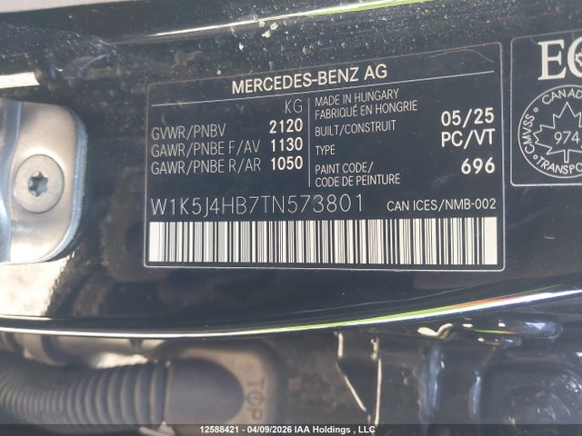 W1K5J4HB7TN573801 Mercedes-Benz CLA 250 4MATIC