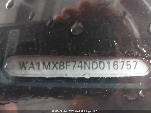 12588422 :رقم المزاد ، WA1MXBF74ND016757 vin ، 2022 Audi Q7 Progressiv مزاد بيع