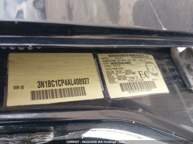 Продажа на аукционе авто 2010 Nissan Versa 1.8sl, vin: 3N1BC1CP4AL408927, номер лота: 12588427