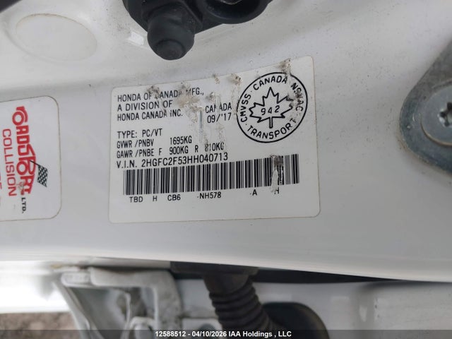 Продаж на аукціоні авто 2017 Honda Civic Lx, vin: 2HGFC2F53HH040713, номер лоту: 12588512