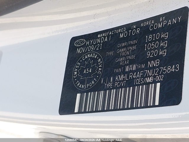 12588547 :رقم المزاد ، KMHLR4AF7NU275843 vin ، 2022 Hyundai Elantra N Line Dct مزاد بيع