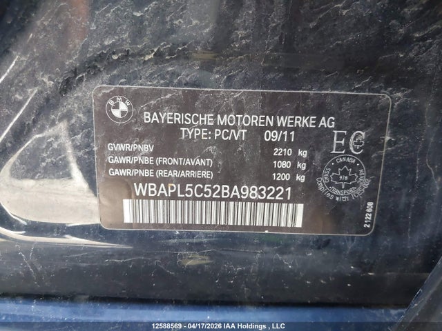 Aukcja sprzedaży 2011 Bmw 335 Xi, vin: WBAPL5C52BA983221, numer aukcji: 12588569