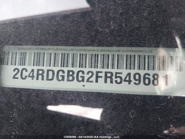 Aukcja sprzedaży 2015 Dodge Grand Caravan Se, vin: 2C4RDGBG2FR549681, numer aukcji: 12588596