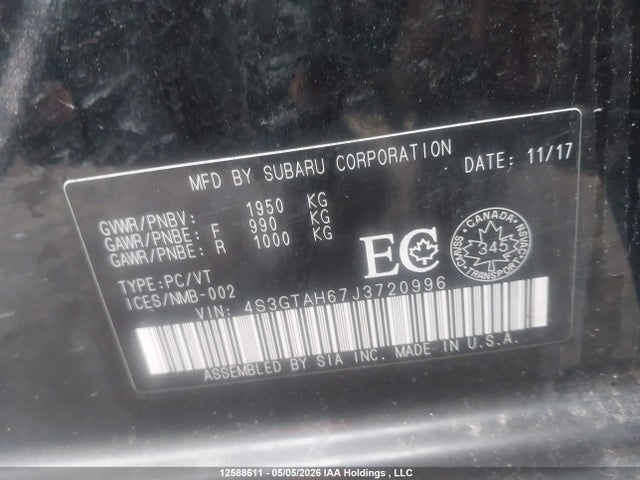4S3GTAH67J3720996 Subaru Impreza Premium Plus