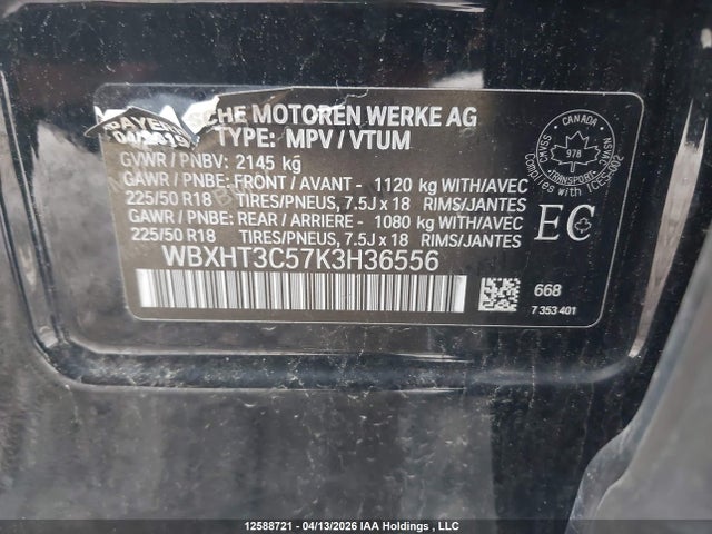 WBXHT3C57K3H36556 BMW X1 Xdrive28i