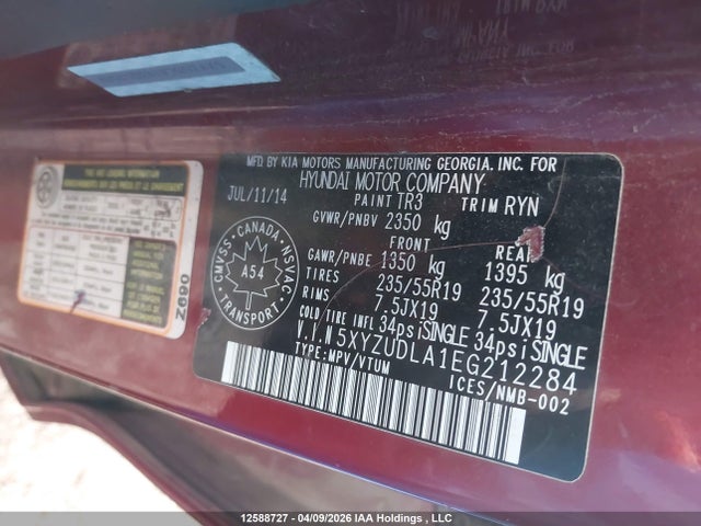 Продаж на аукціоні авто 2014 Hyundai Santa Fe Sport, vin: 5XYZUDLA1EG212284, номер лоту: 12588727