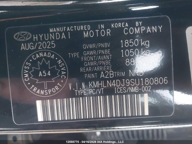 KMHLN4DJ9SU180806 Hyundai ELANTRA HYBRID