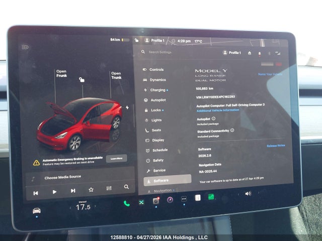 LRWYGDEE4PC162293 Tesla Model Y Long Range