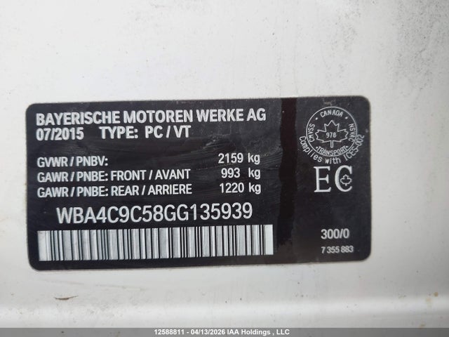 WBA4C9C58GG135939 BMW 428i Gran Coupe Xdrive