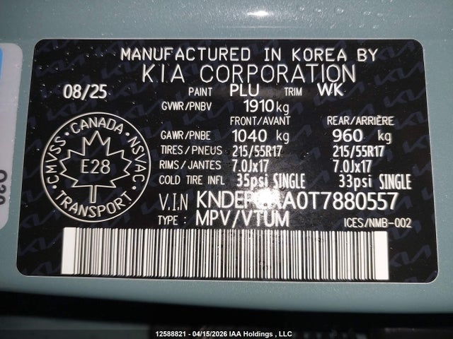 KNDEPCAA0T7880557 KIA Seltos Lx