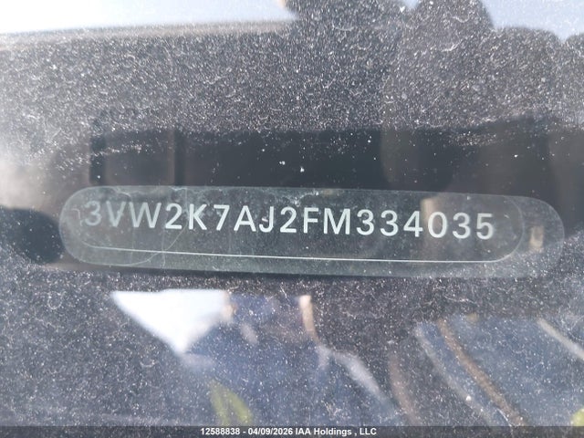 Продаж на аукціоні авто 2015 Volkswagen Jetta S, vin: 3VW2K7AJ2FM334035, номер лоту: 12588838